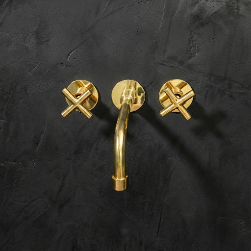 Handcrafted Antique Brass Wall Mounted Faucet, Artisan Brass Faucet For Kitchen And Bathroom Handcrafted Wall Mounted Faucet