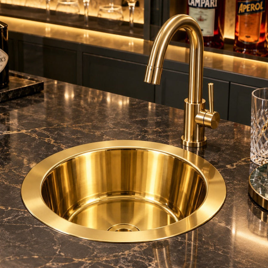 Unlacquered Brass Solid Brass Prep Sink Smooth - Brassna