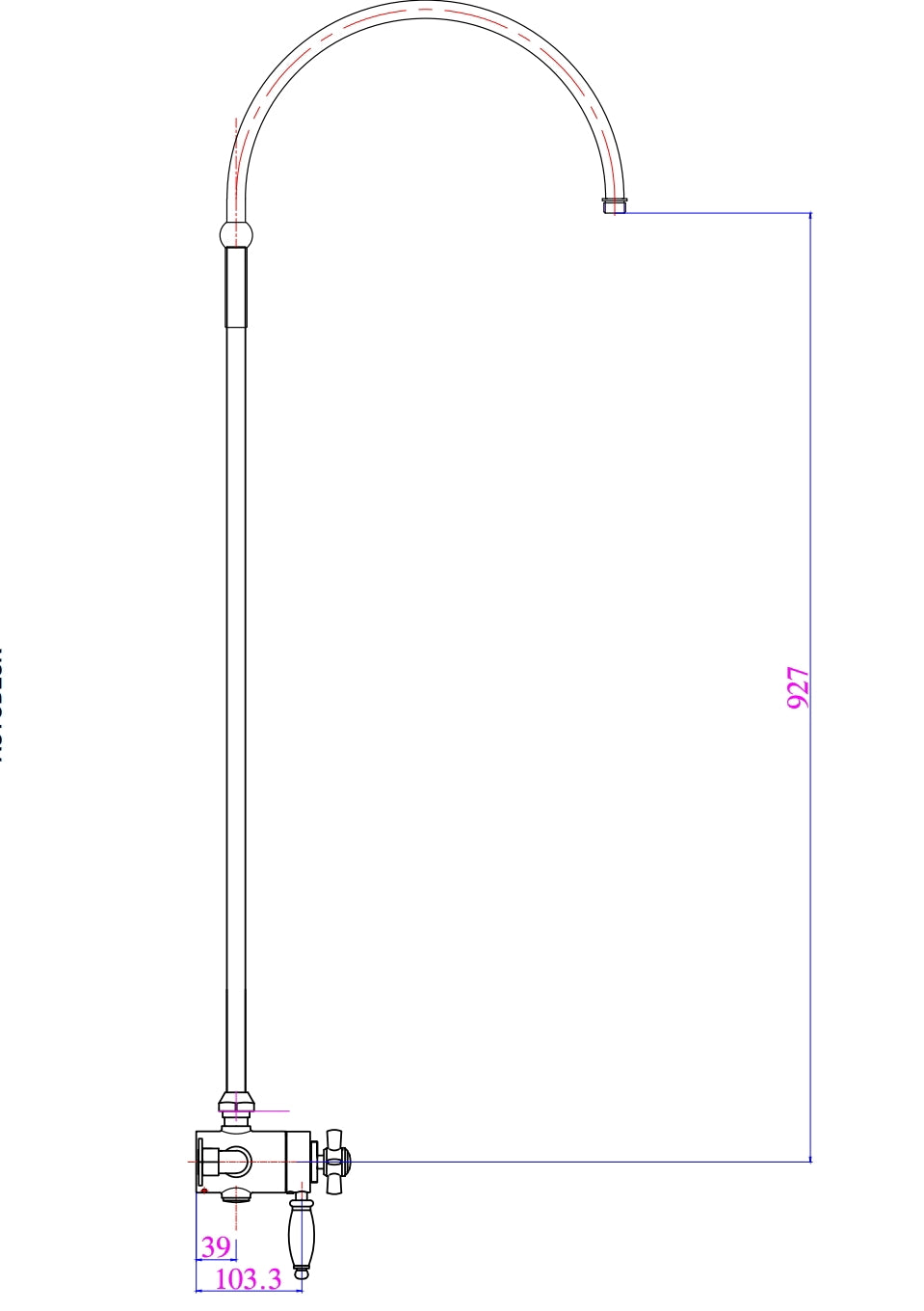Handcrafted Solid Brass Traditional Dual Control Exposed Thermostatic Shower Set Shower System - Detail View | Brassna