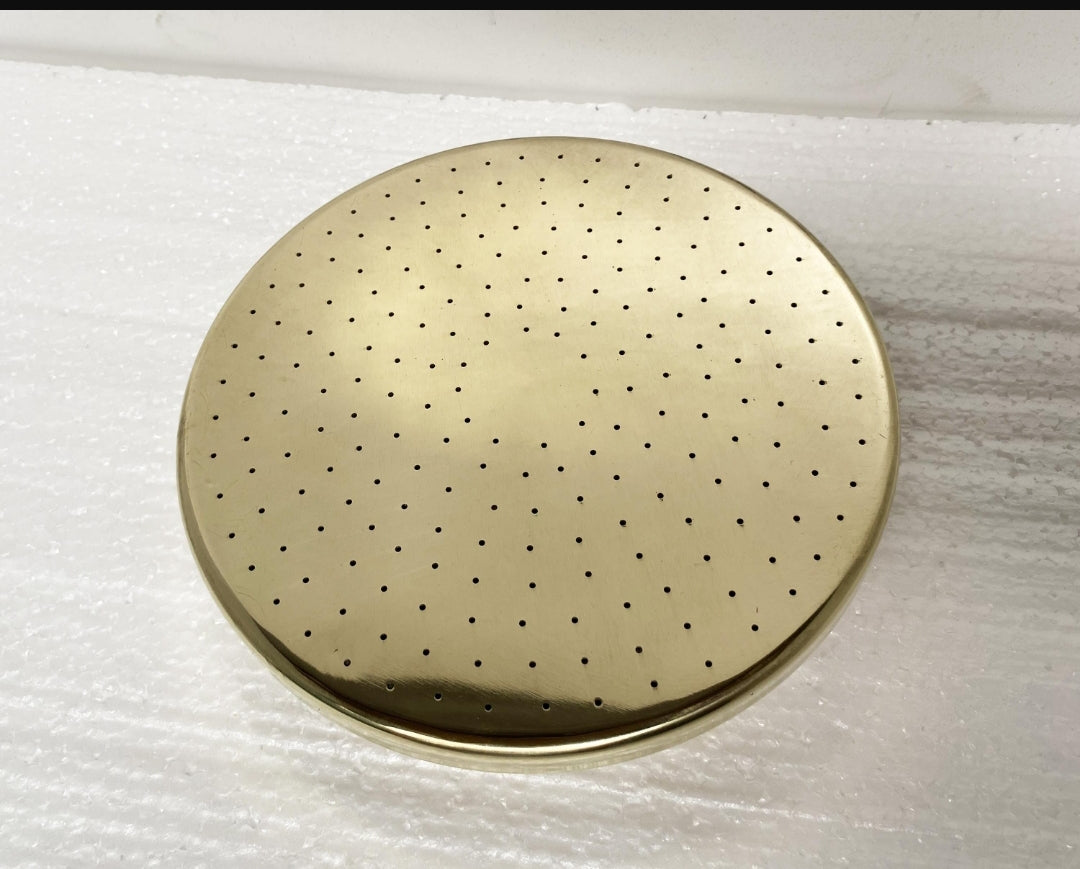 Handcrafted Solid Brass Round Flat Head Shower Set | Brassna Round Flat Shower Head