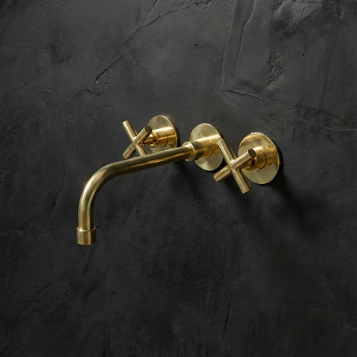 Handcrafted Antique Brass Wall Mounted Faucet, Artisan Brass Faucet For Kitchen And Bathroom Handcrafted Wall Mounted Faucet