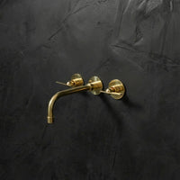 Handcrafted Antique Brass Wall Mounted Faucet, Artisan Brass Faucet For Kitchen And Bathroom Handcrafted Wall Mounted Faucet