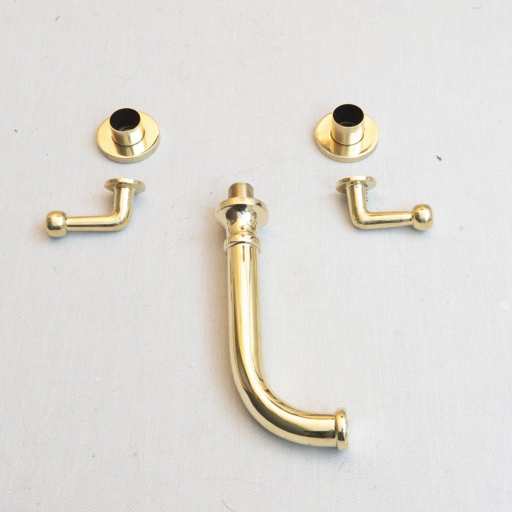 Handcrafted Unlacquered Brass Wall Mounted Faucet, Brass Faucet For Kitchen And Bathroom Handcrafted Unlacquered Brass Wall Mounted Faucet