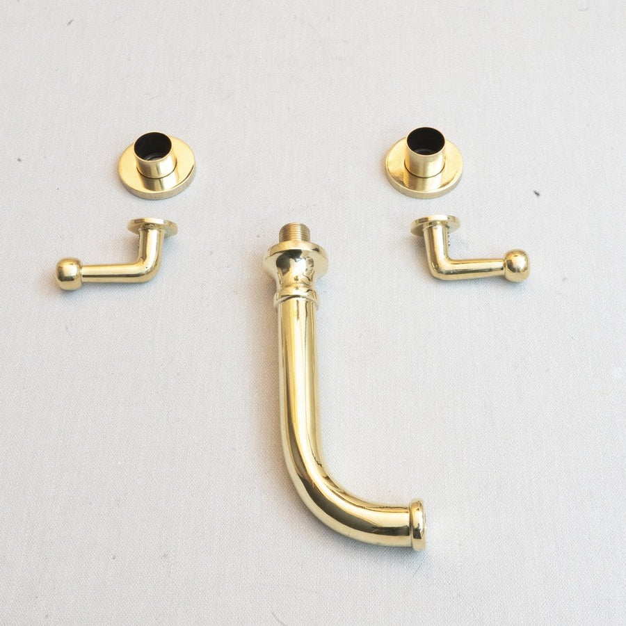 Handcrafted Unlacquered Brass Wall Mounted Faucet, Brass Faucet For Kitchen And Bathroom Handcrafted Unlacquered Brass Wall Mounted Faucet