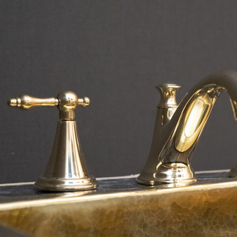 Unlacquered Brass 3 Holes Bathroom Faucet, Deck Mounted 3 Holes Bathroom Faucet Royal Brass Vanity Faucet