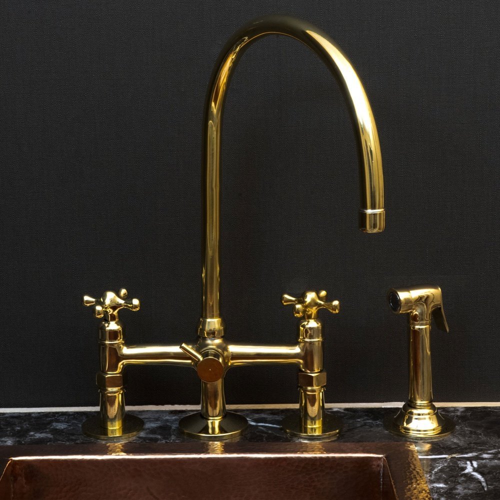 Brass Kitchen Faucet AuraPure - 7 Finishes | Brassna The Kyoto Pour