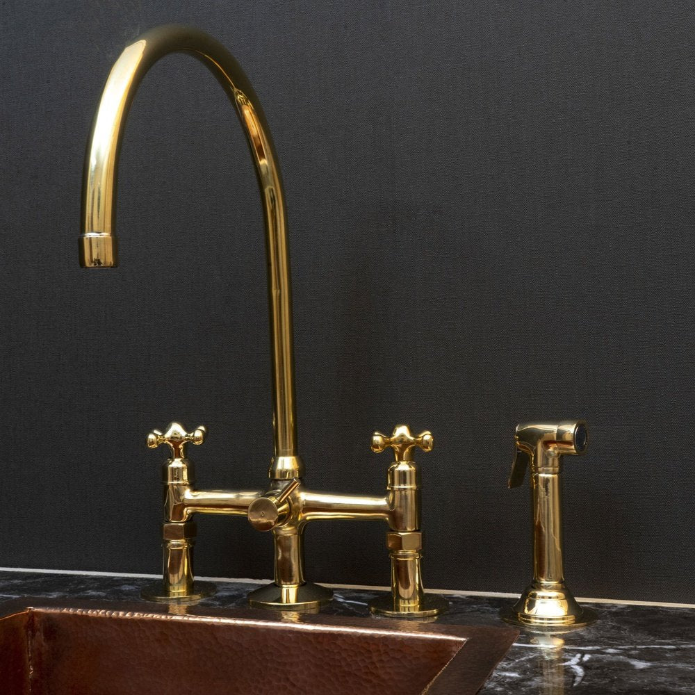 Brass Kitchen Faucet AuraPure - 7 Finishes | Brassna The Kyoto Pour