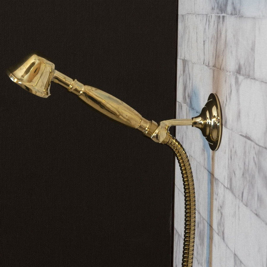 Antique Brass Exposed shower Head with Handheld, Brass Shower System, Round Shower Head BrillianceLine Exposed shower Set