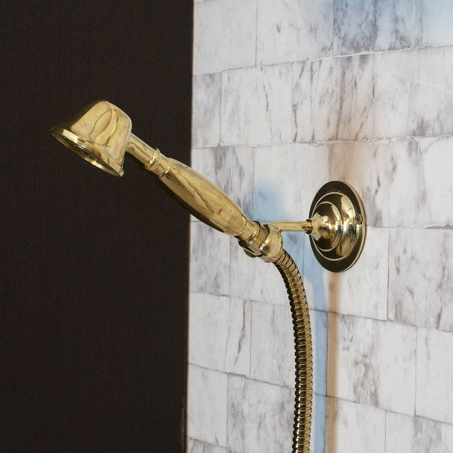 Antique Brass Exposed shower Head with Handheld, Brass Shower System, Round Shower Head BrillianceLine Exposed shower Set