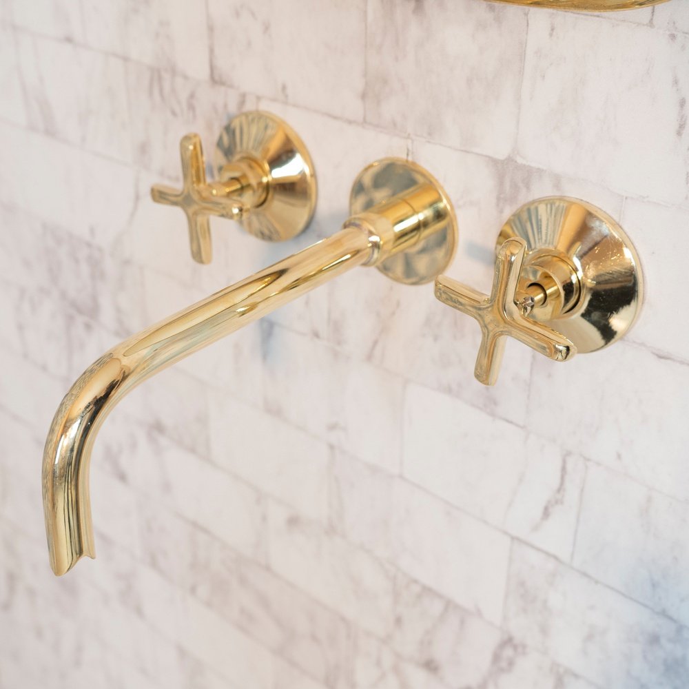 Antique Brass Wall Mounted Faucet With Snake Mouth, Artisan Brass Faucet For Kitchen And Bathroom Snake Wall Mounted Faucet