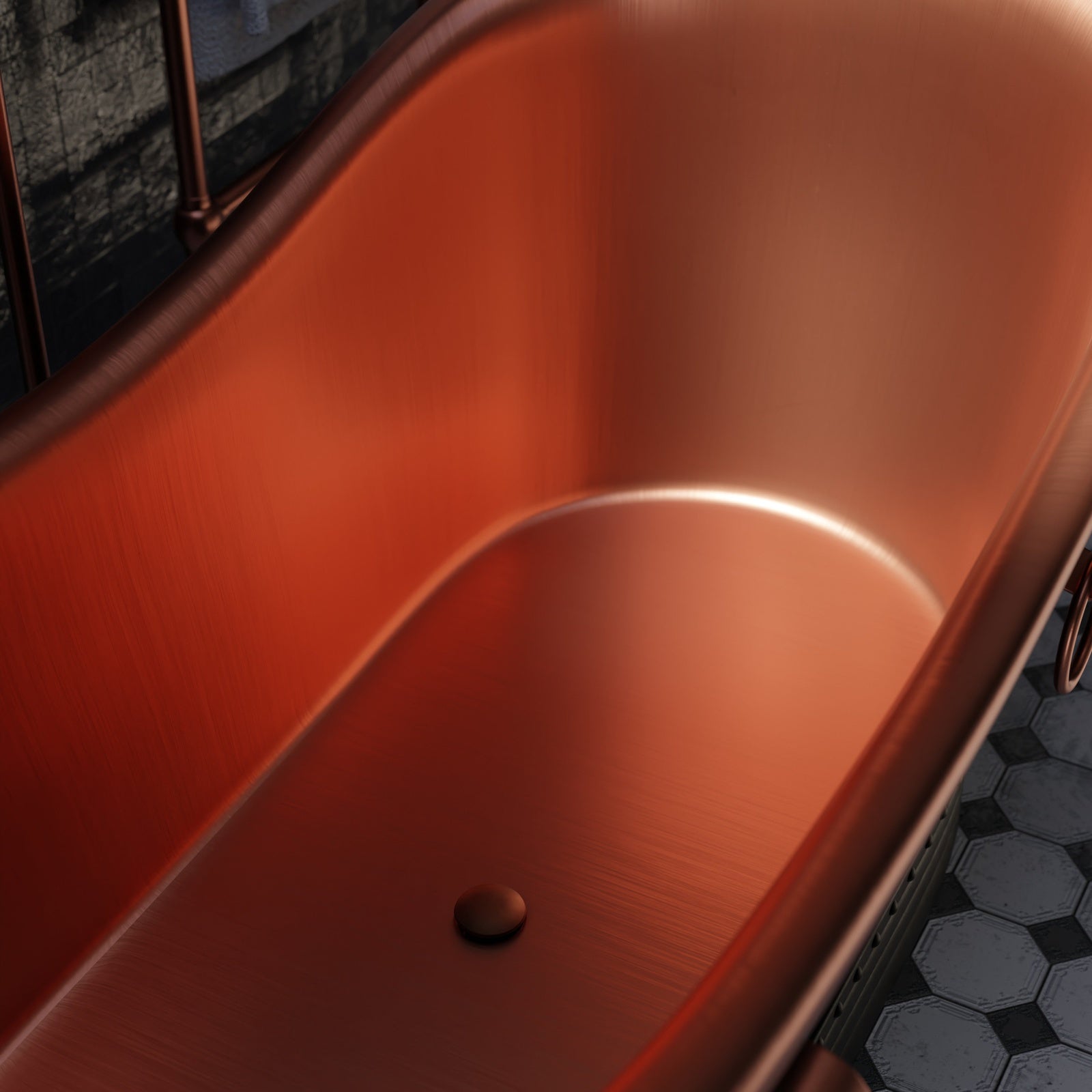 Copper Bathtub - Solid Copper | Brassna The Noir Bath