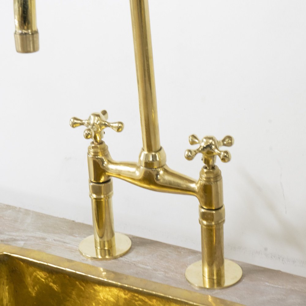 Brass Bridge Kitchen Faucet - Brassna