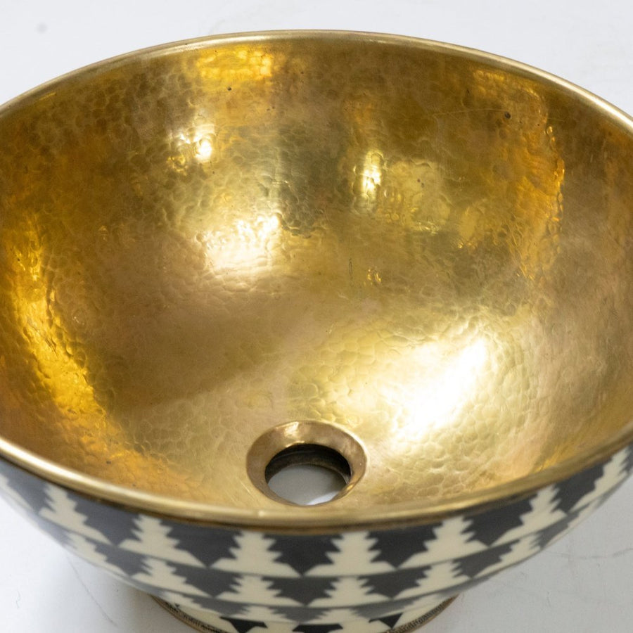 Brass & Wood Vessel Sink, Handmade Bath Bowl - Brassna