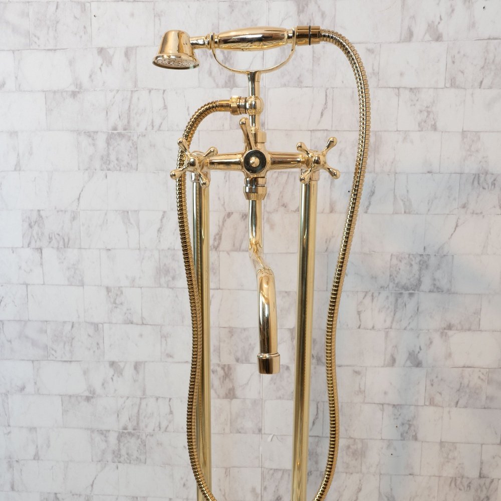 Handcrafted Solid Brass RefineLux Tub Bath Faucet | Brassna The RefineLux Pour