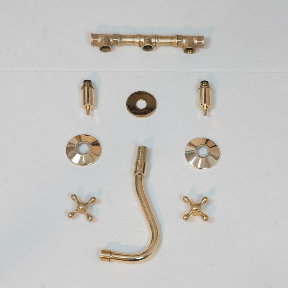 Cobra Wall Mounted Brass Faucet, Unlacquered Brass Faucet For Kitchen And Bathroom Cobra Wall Mounted Faucet