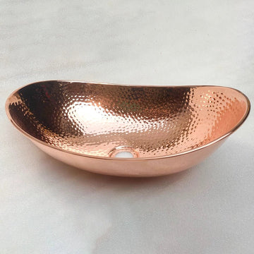 Copper Handfracted Vessel Bathroom Sink - Brassna