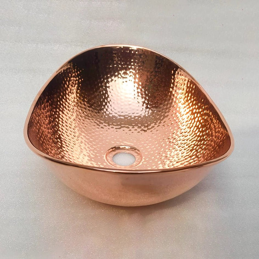 Copper Handfracted Vessel Bathroom Sink - Brassna