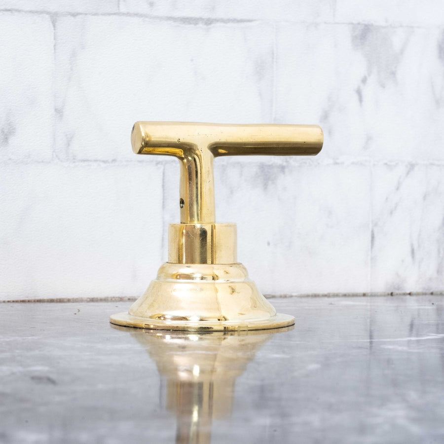 Unlacquered Brass Deck Mounted Sink Faucet, Widespread 3 Holes Bath Faucet Deck Mounted Faucet
