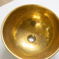 Hammered Brass And Wood Vessel Sink - Brassna