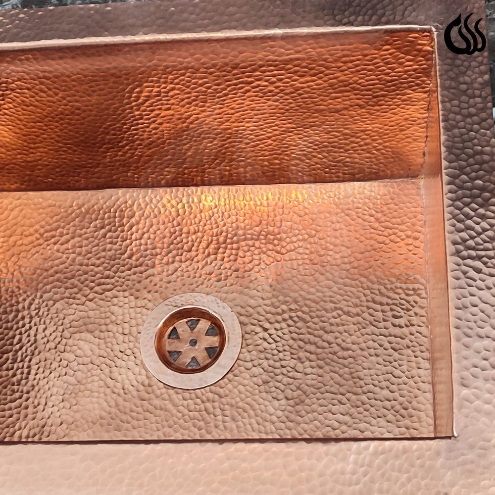 The Hammered Copper Undermount Sink, Rectangular Copper Kitchen Sink, Customizable Kitchen Sink Hammered Copper Undermount Sink