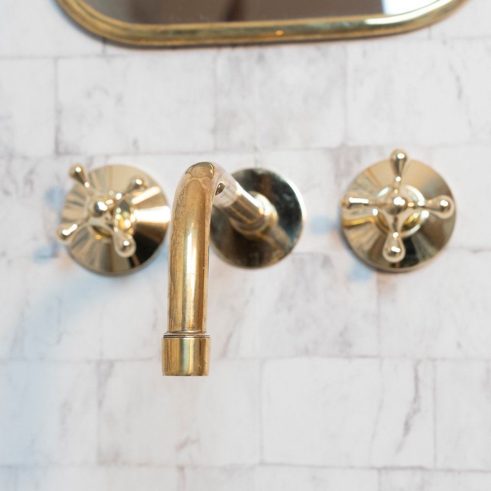 Handcrafted Antique Brass Wall Mounted Faucet, Artisan Brass Faucet For Kitchen And Bathroom Handcrafted Wall Mounted Faucet SP