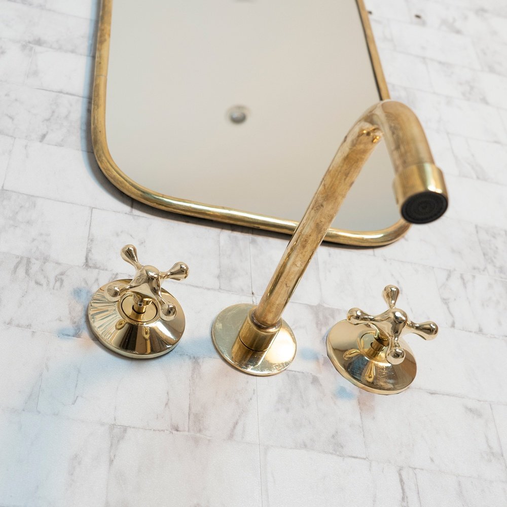 Handcrafted Antique Brass Wall Mounted Faucet, Artisan Brass Faucet For Kitchen And Bathroom Handcrafted Wall Mounted Faucet SP