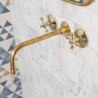 Handcrafted Antique Brass Wall Mounted Faucet - Brassna