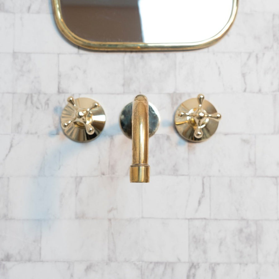 Handcrafted Antique Brass Wall Mounted Faucet, Artisan Brass Faucet For Kitchen And Bathroom Handcrafted Wall Mounted Faucet SP