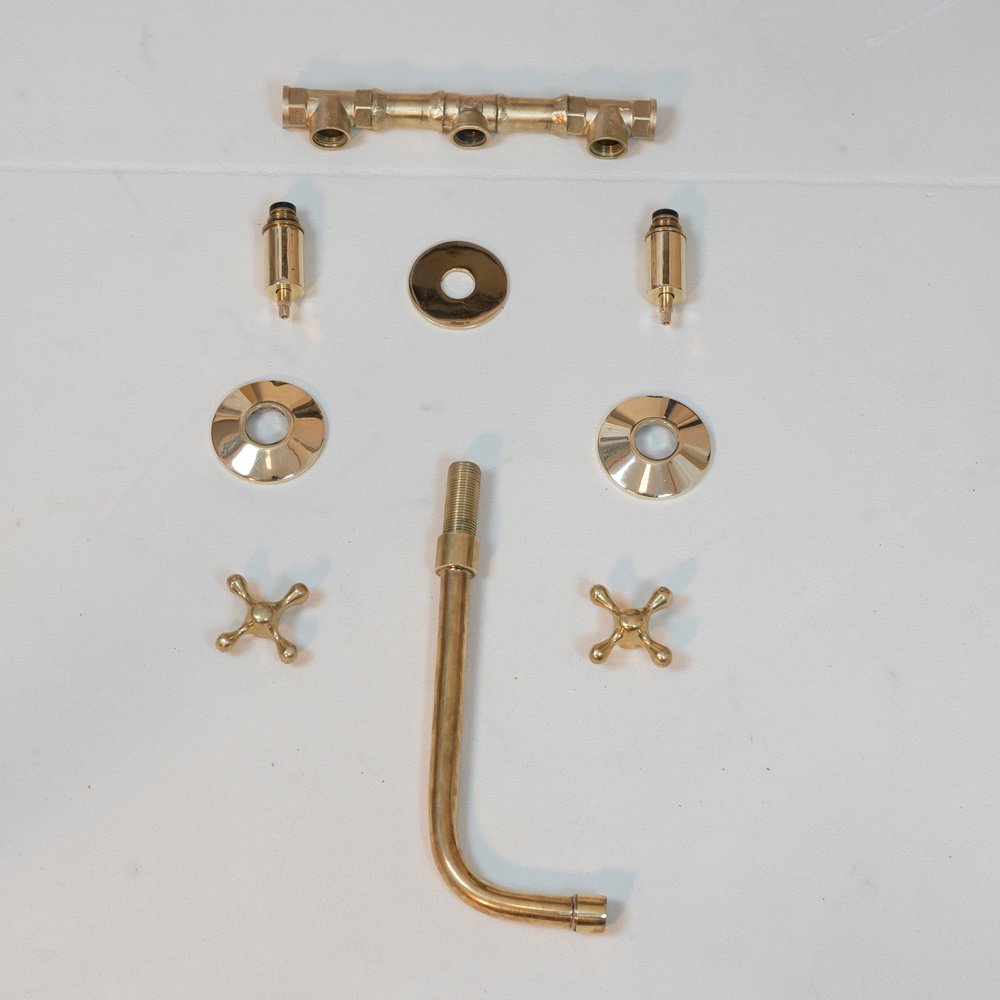 Handcrafted Antique Brass Wall Mounted Faucet, Artisan Brass Faucet For Kitchen And Bathroom Handcrafted Wall Mounted Faucet SP