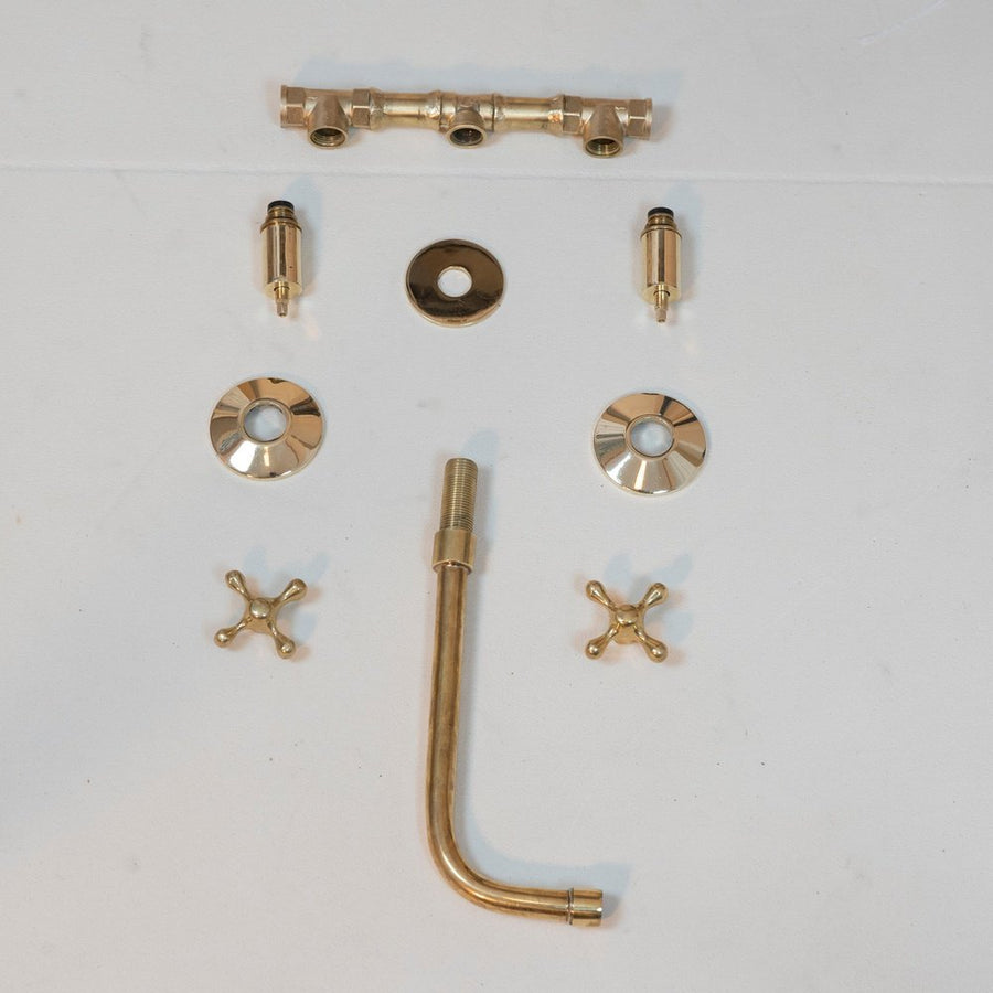 Handcrafted Antique Brass Wall Mounted Faucet, Artisan Brass Faucet For Kitchen And Bathroom Handcrafted Wall Mounted Faucet SP