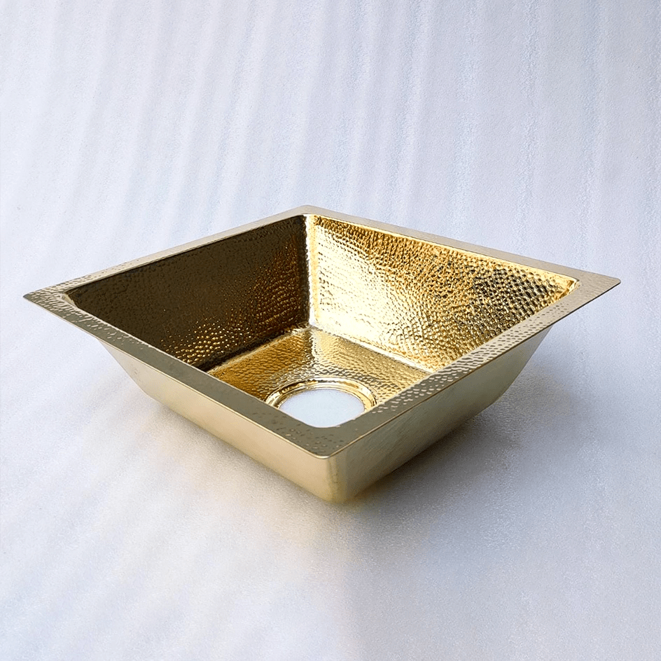 Handcrafted Unlacquered Brass Kitchen Sink, Hammered Kitchen Sink in Living Brass Finish, Bar Sink Handcrafted Hammered Unlacquered Brass Kitchen Sink