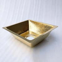 Handcrafted Hammered Unlacquered Brass Kitchen Sink - Brassna