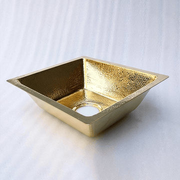 Handcrafted Unlacquered Brass Kitchen Sink, Hammered Kitchen Sink in Living Brass Finish, Bar Sink Handcrafted Hammered Unlacquered Brass Kitchen Sink