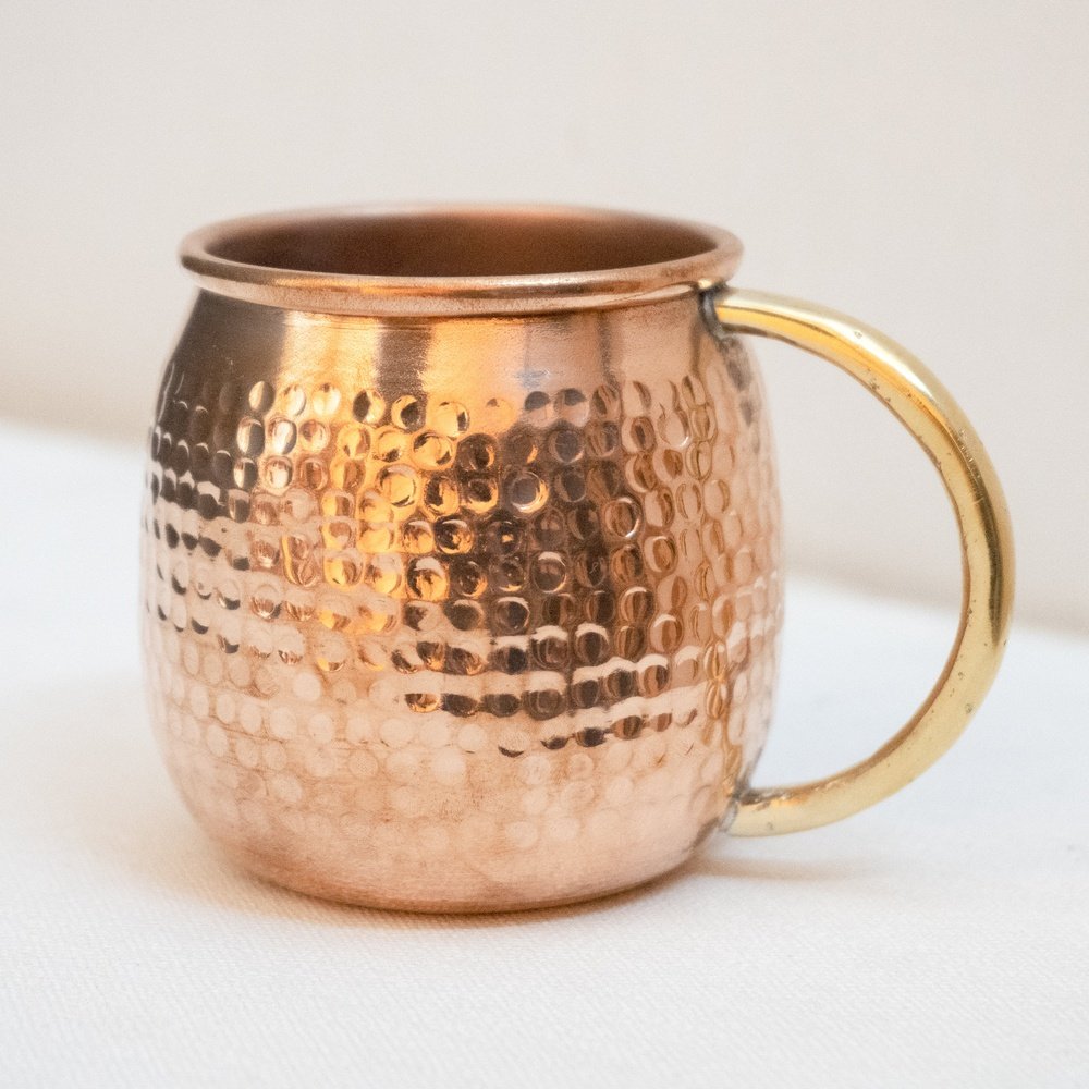 Vintage-Inspired Copper Moscow Mule Mugs with Handcrafted Handle