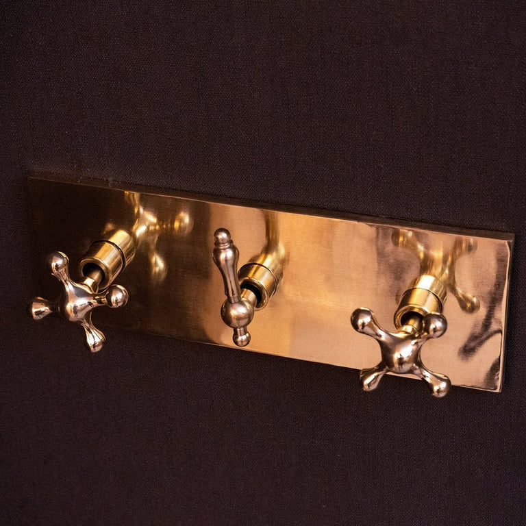 Handcrafted Solid Brass Shower Head And handheld Set, Unlacquered Brass Rain Shower Set With Curved Arm and Rectangular Backplate Shower Head And handheld Set