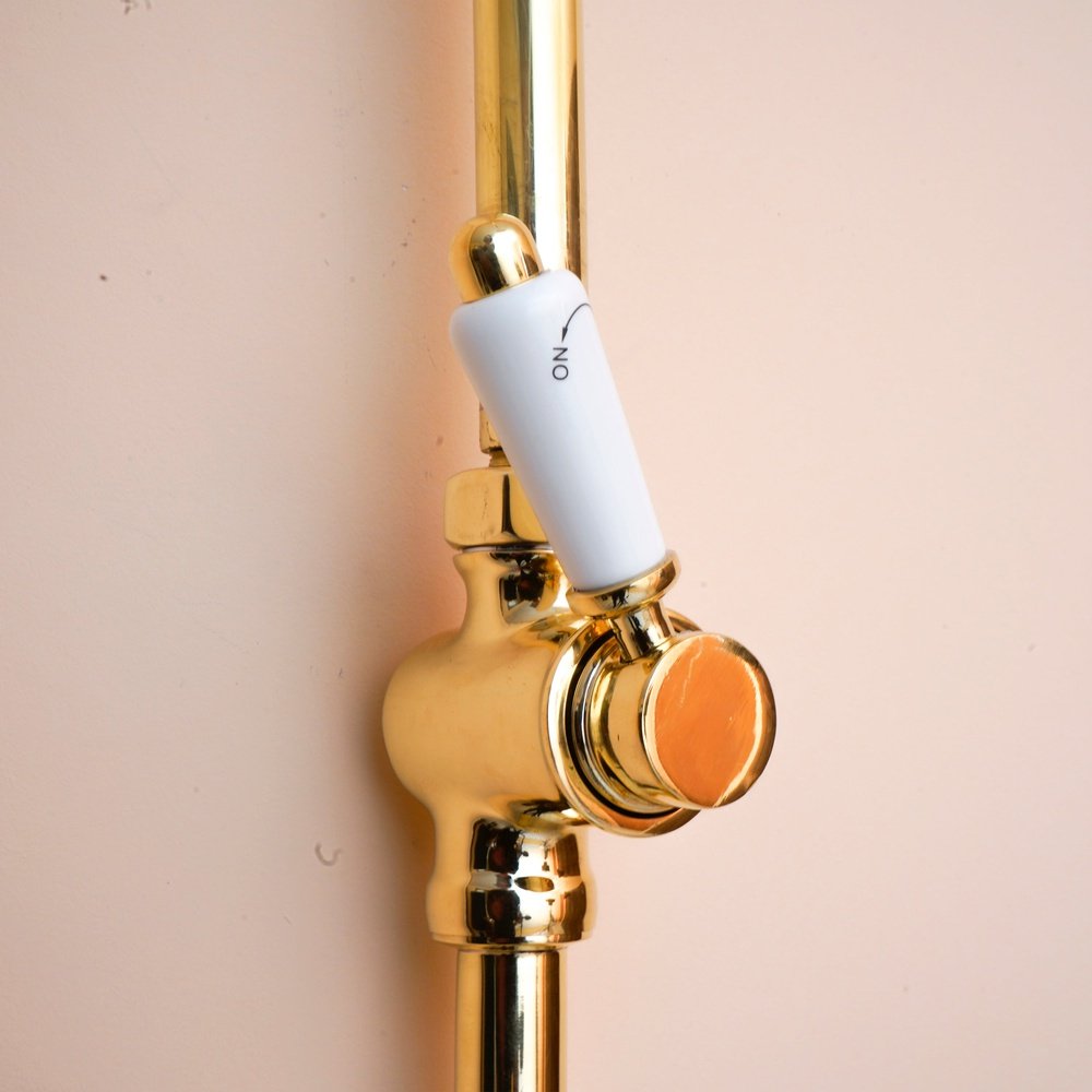 The Thermostatic Surface Mounted Shower, Handcrafted shower head with handheld Handcrafted Thermostatic Shower