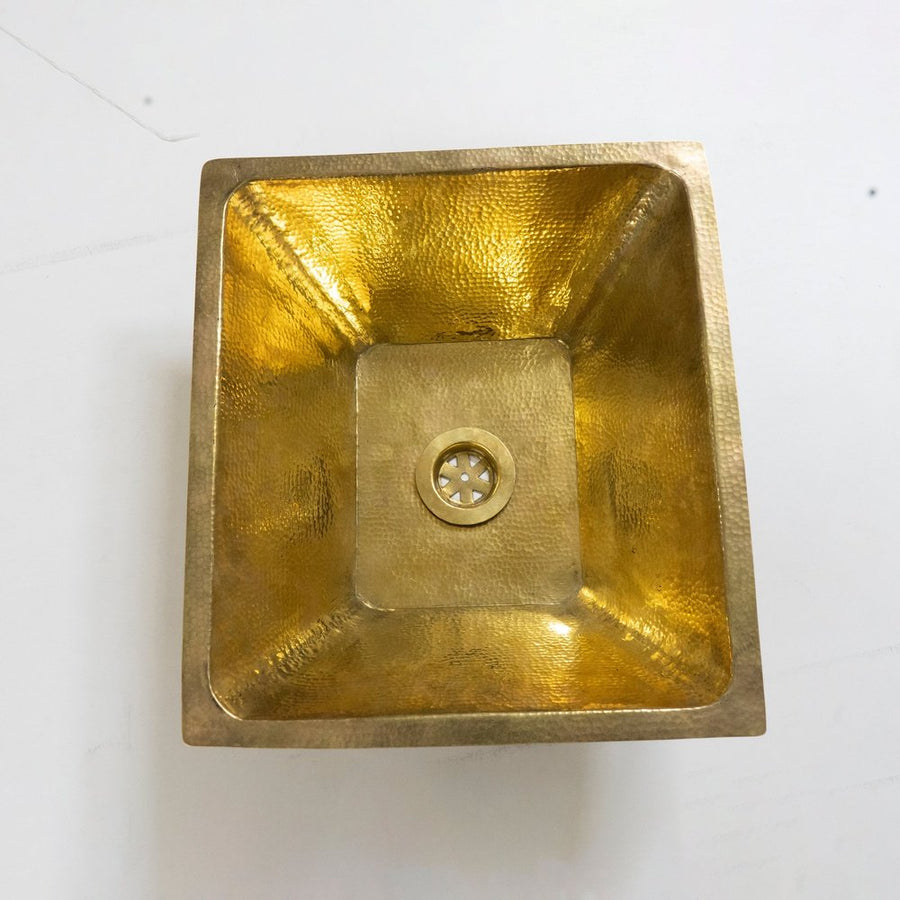 Handcrafted Undermount Hammered Brass Sink - Brassna