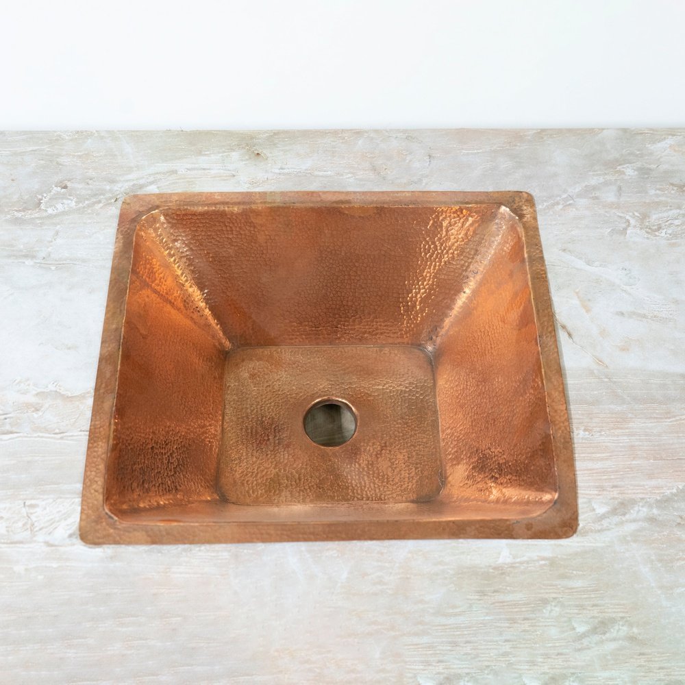 Handcrafted Undermount Hammered Copper Sink - Brassna