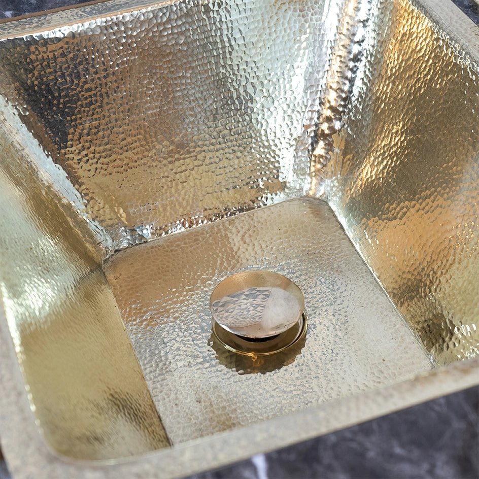 Handcrafted Unlacquered Brass Bathroom Sink - Brassna