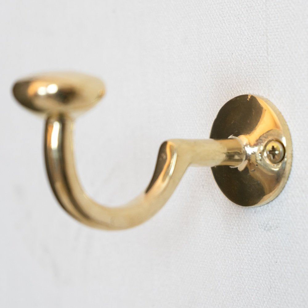 Solid Brass Wall Hook Unlacquered | Brassna The Wall Hook