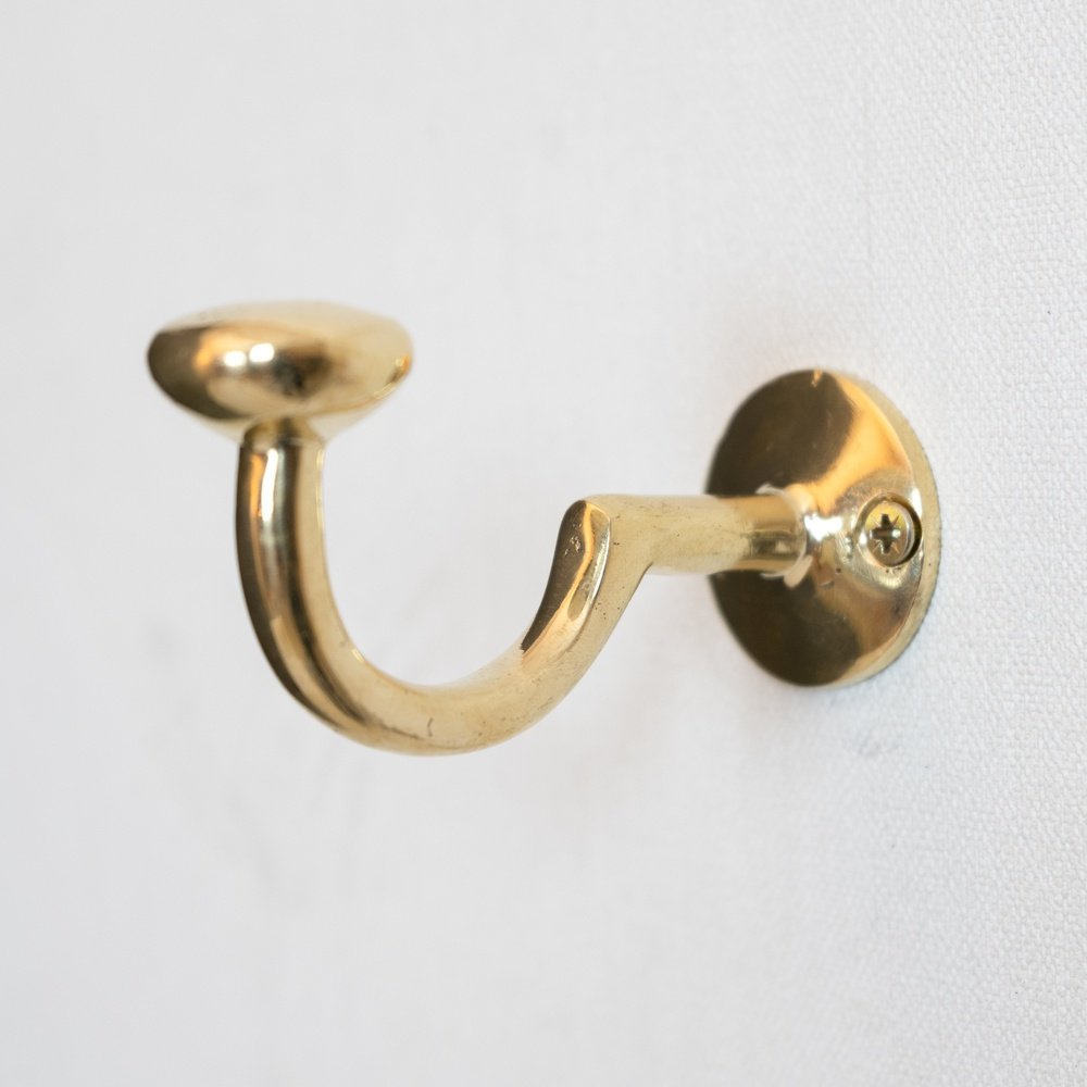 Solid Brass Wall Hook Unlacquered | Brassna The Wall Hook