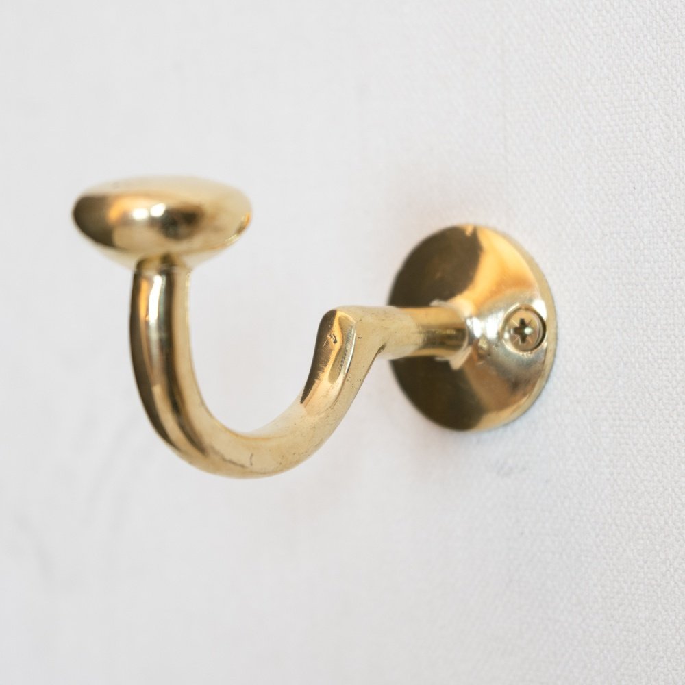 Solid Brass Wall Hook Unlacquered | Brassna The Wall Hook