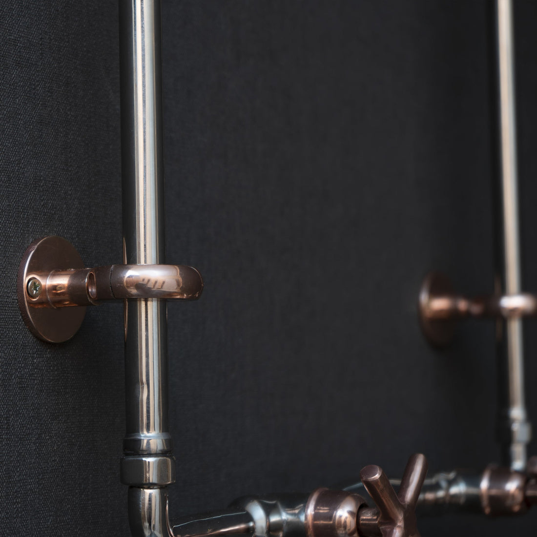 Handcrafted Wall Mounted Sink Faucet with Exposed Supply - Brassna