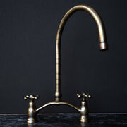 Oil Rubbed Bronze Kitchen Bridge Faucet Vectorian Style - Brassna