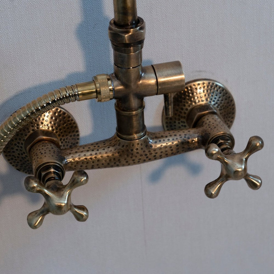 Oil Rubbed Exposed shower head with handheld - Brassna