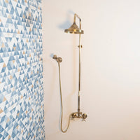 Oil Rubbed Exposed shower head with handheld - Brassna