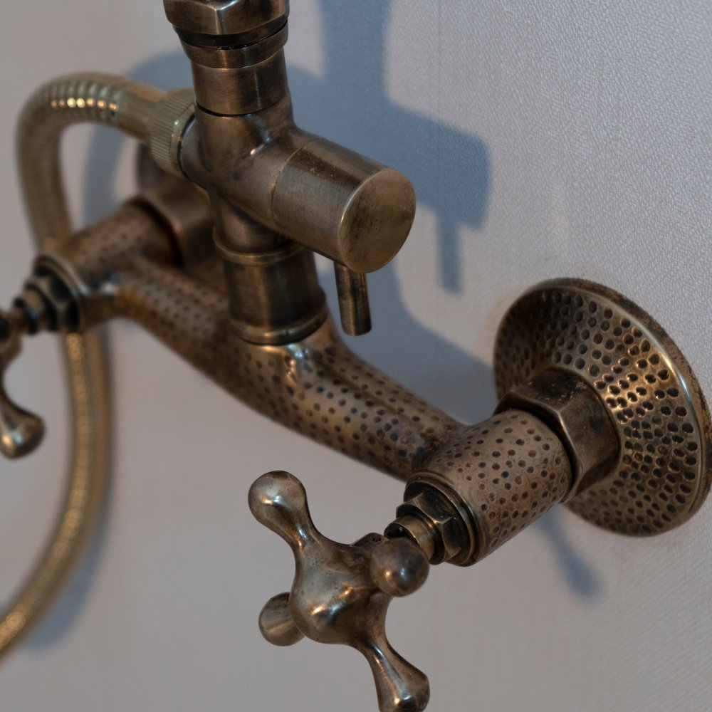 Oil Rubbed Exposed shower head with handheld - Brassna