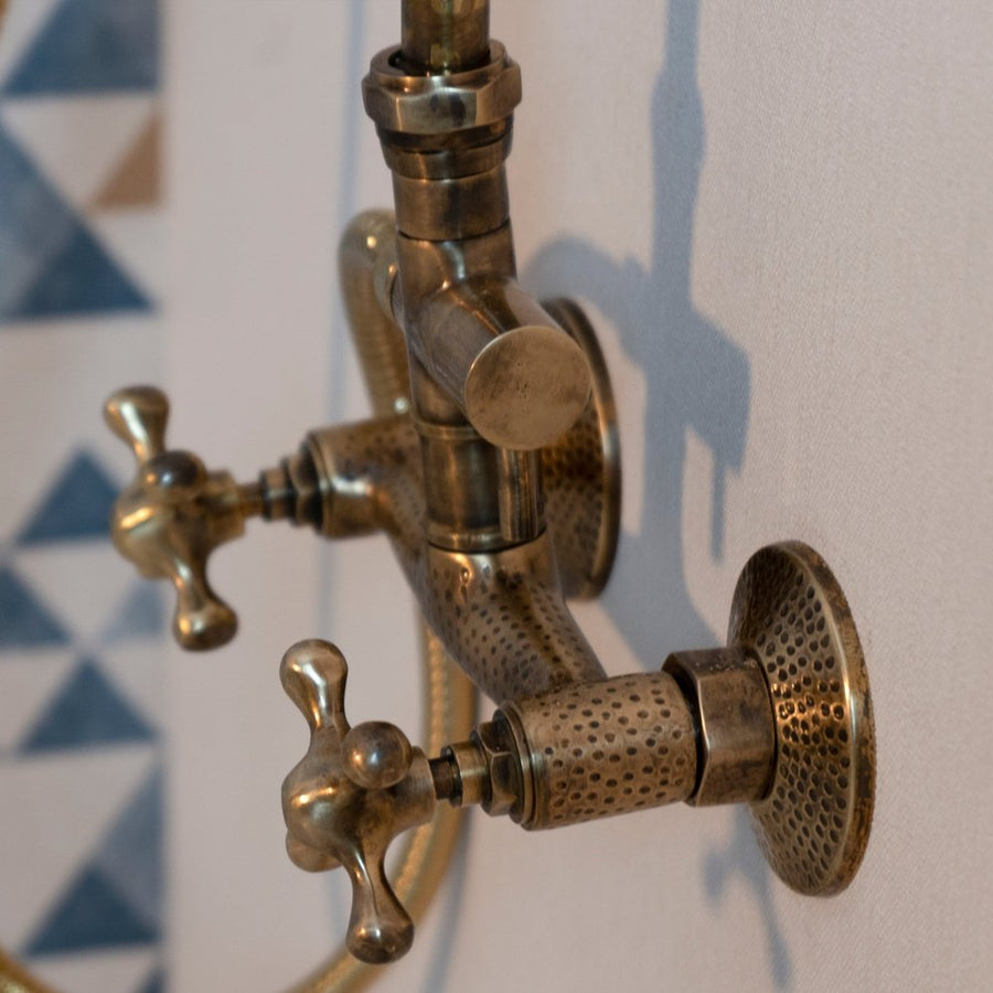 Oil Rubbed Exposed shower head with handheld - Brassna