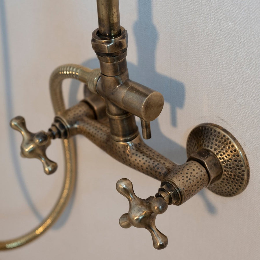 Oil Rubbed Exposed shower head with handheld - Brassna