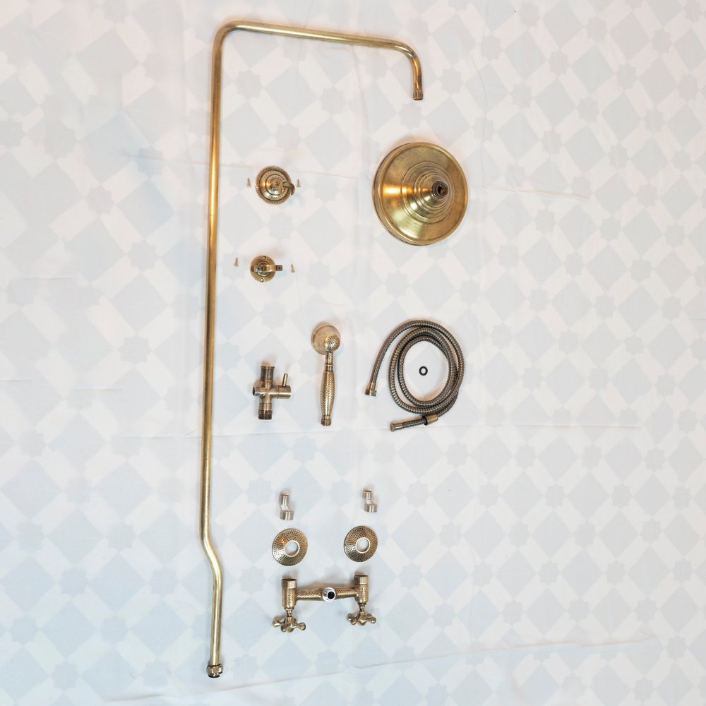 Oil Rubbed Exposed shower head with handheld - Brassna